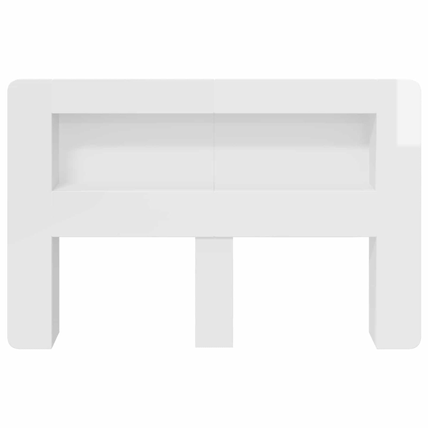 Headboard Cabinet with Storage High Gloss White Engineered Wood