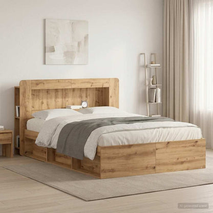 Headboard Cabinet with Storage Artisan Oak Engineered Wood