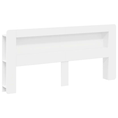 Headboard Cabinet with Storage White Engineered Wood