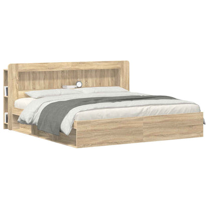 Headboard Cabinet with Storage Sonoma Oak Engineered Wood