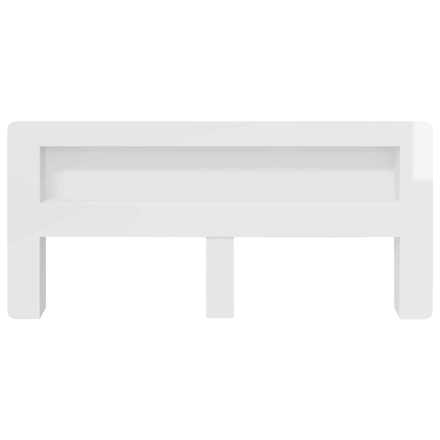 Headboard Cabinet with Storage High Gloss White Engineered Wood