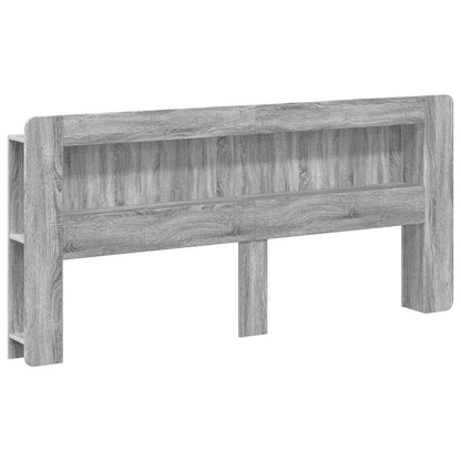 Headboard Cabinet with Storage Grey Sonoma Engineered Wood