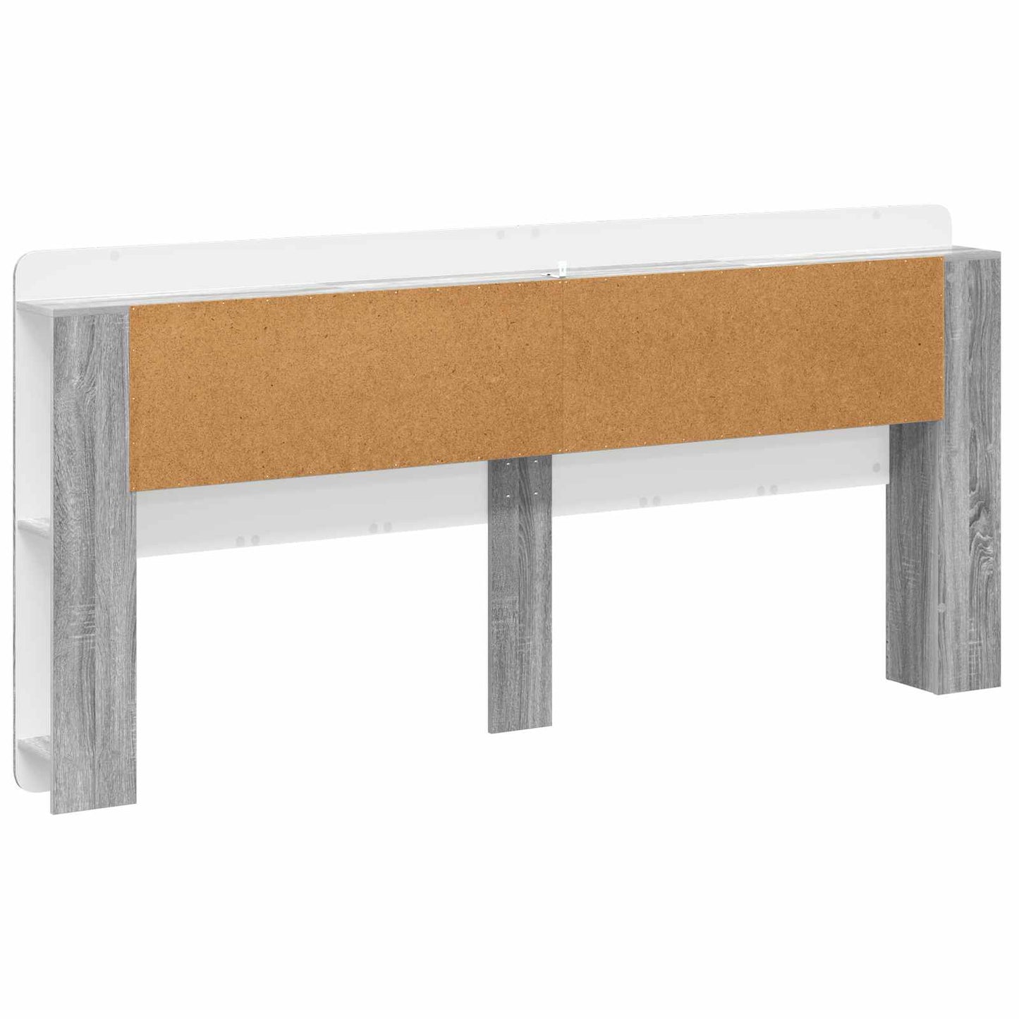 Headboard Cabinet with Storage Grey Sonoma Engineered Wood
