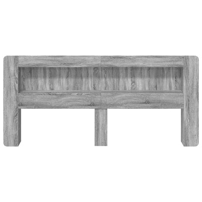 Headboard Cabinet with Storage Grey Sonoma Engineered Wood