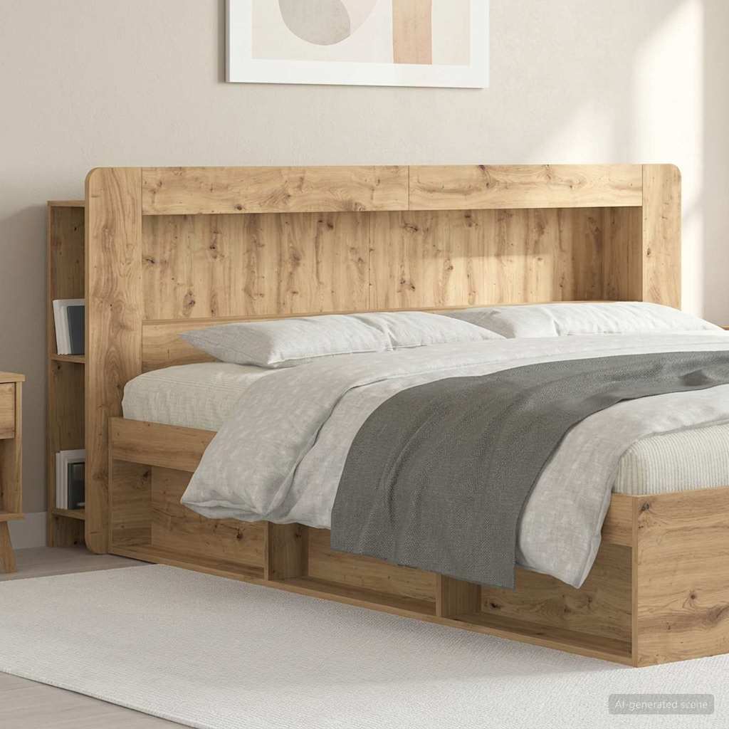Headboard Cabinet with Storage Artisan Oak Engineered Wood