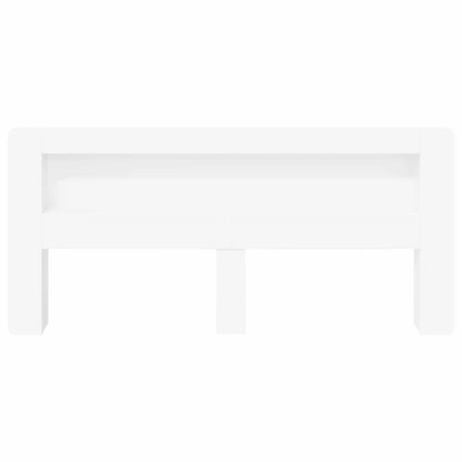 Headboard Cabinet with Storage White Engineered Wood