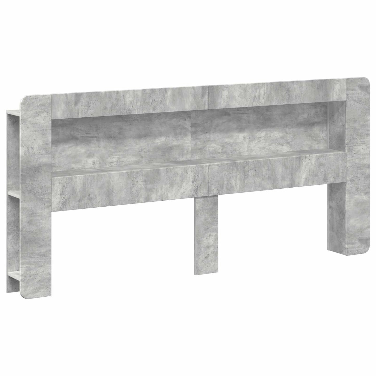 Headboard Cabinet with Storage Concrete Grey Engineered Wood