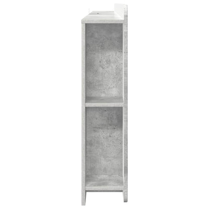Headboard Cabinet with Storage Concrete Grey Engineered Wood
