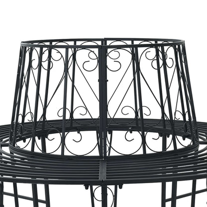 Tree Bench Ø 160 x 89 cm Steel Black Round
