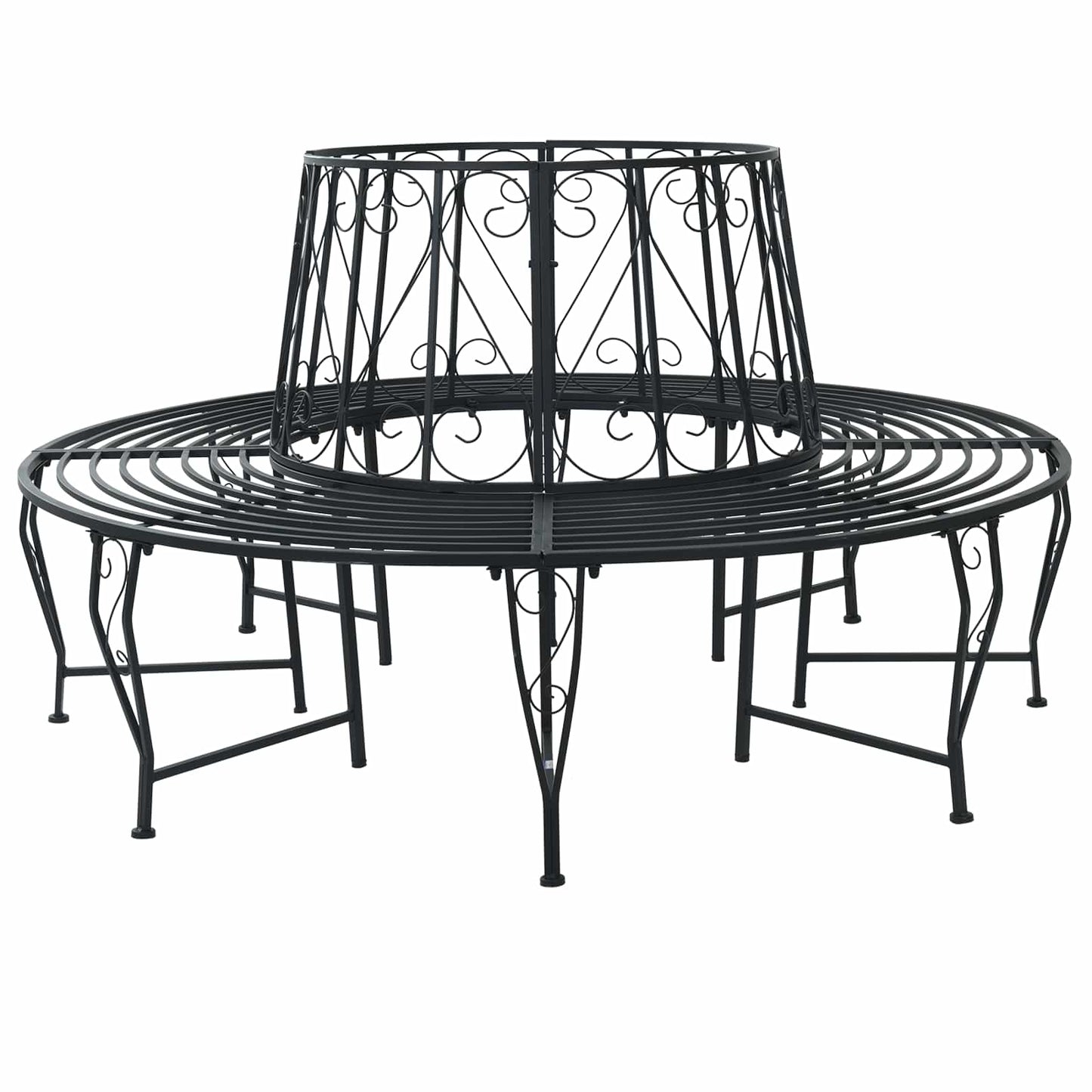 Tree Bench Ø 160 x 89 cm Steel Black Round