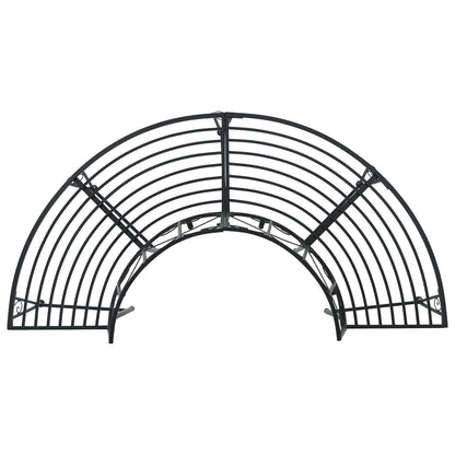 Tree Bench 4-Seater 160 x 80 x 89 cm Steel Black Half-round
