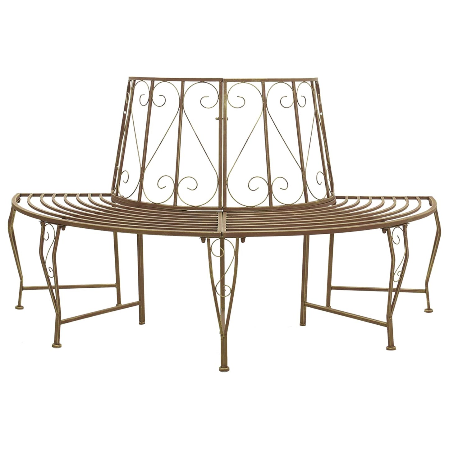 Tree Bench 4-Seater 160 x 80 x 89 cm Steel Antique Brown