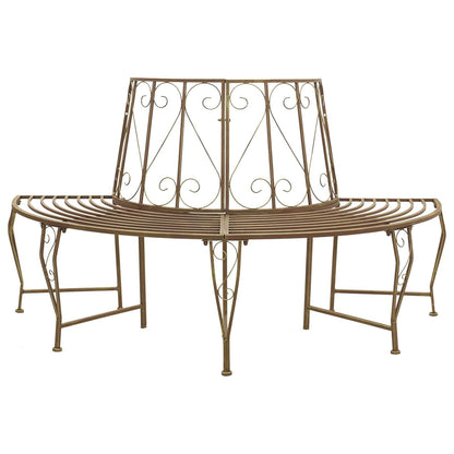 Tree Bench 4-Seater 160 x 80 x 89 cm Steel Antique Brown