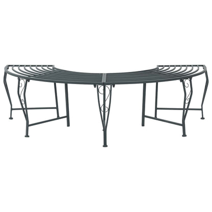 Tree Bench 4-Seater 160 x 80 x 44 cm Steel Silver Grey