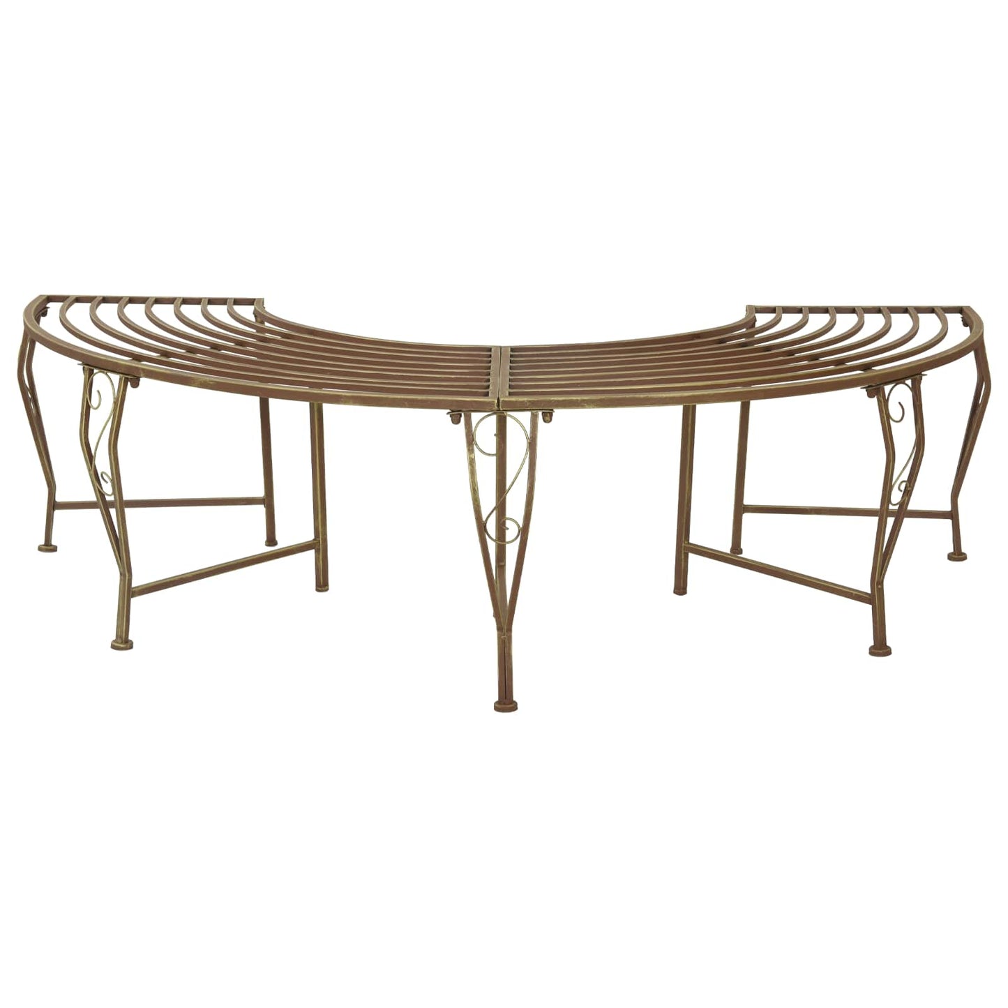 Tree Bench 4-Seater 160 x 80 x 44 cm Steel Antique Brown