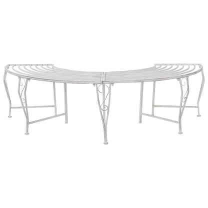 Tree Bench 4-Seater 160 x 80 x 44 cm Steel Antique White