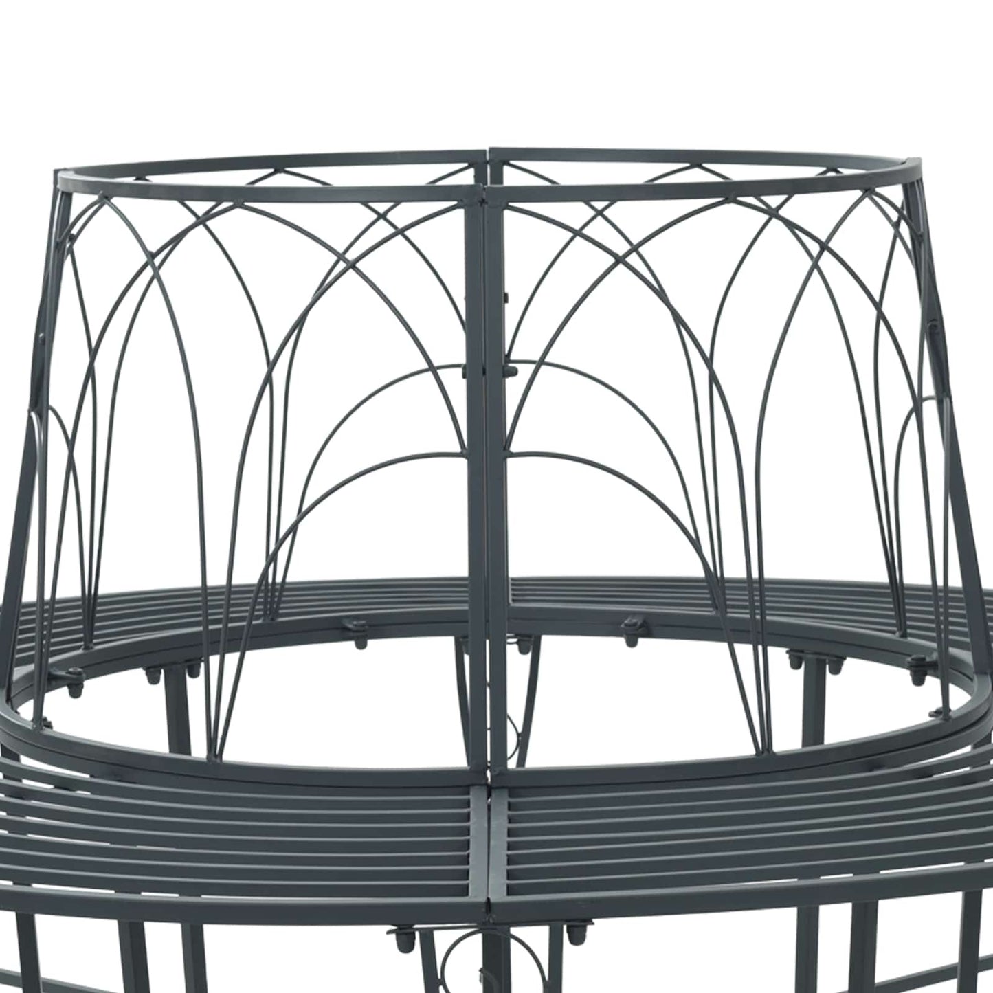 Tree Bench 8-Seater Ø 160 x 89 cm Steel Silver Grey Round