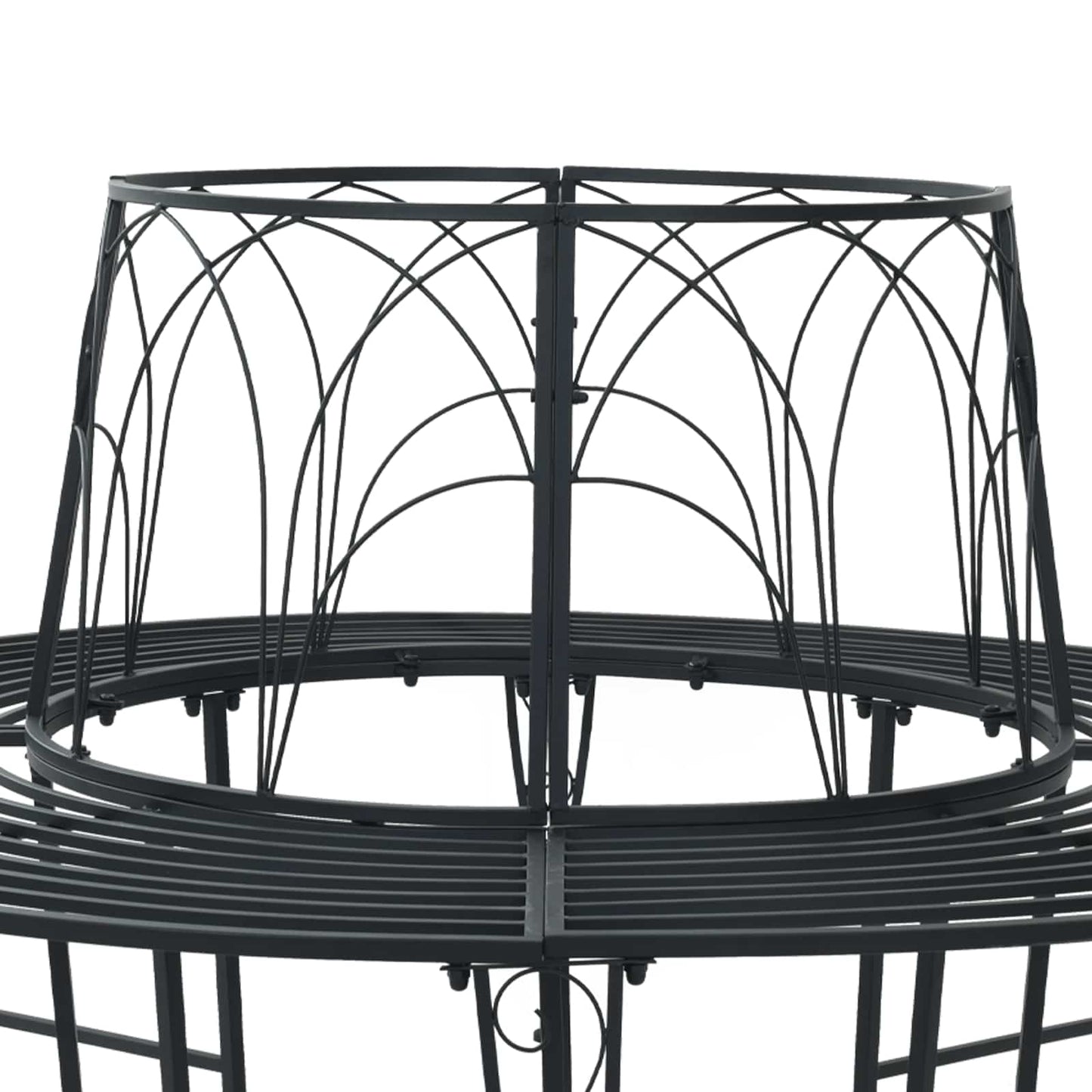 Tree Bench 8-Seater Ø 160 x 89 cm Steel Black Round