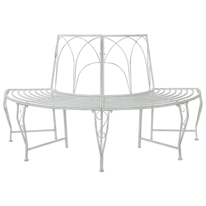 Tree Bench 4-Seater 160 x 80 x 89 cm Steel Antique White