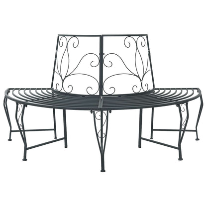 Tree Bench 4-Seater 160 x 80 x 89 cm Steel Silver Grey