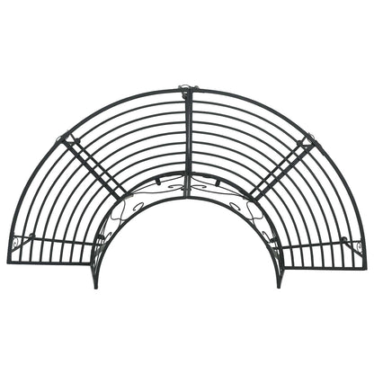 Tree Bench 4-Seater 160 x 80 x 89 cm Steel Black Half-round
