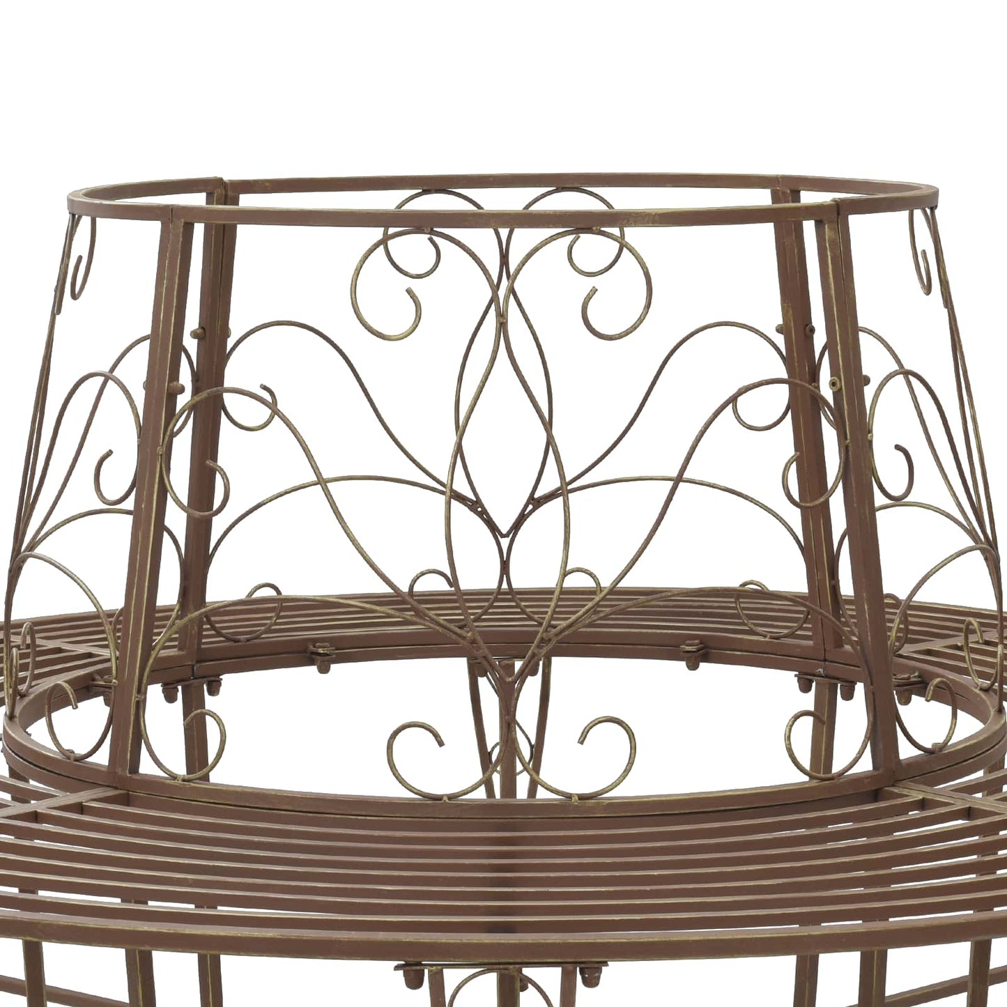 Tree Bench 8-Seater Ø 160 x 89 cm Steel Antique Brown Round