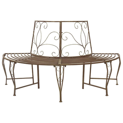 Tree Bench 4-Seater 160 x 80 x 89 cm Steel Antique Brown