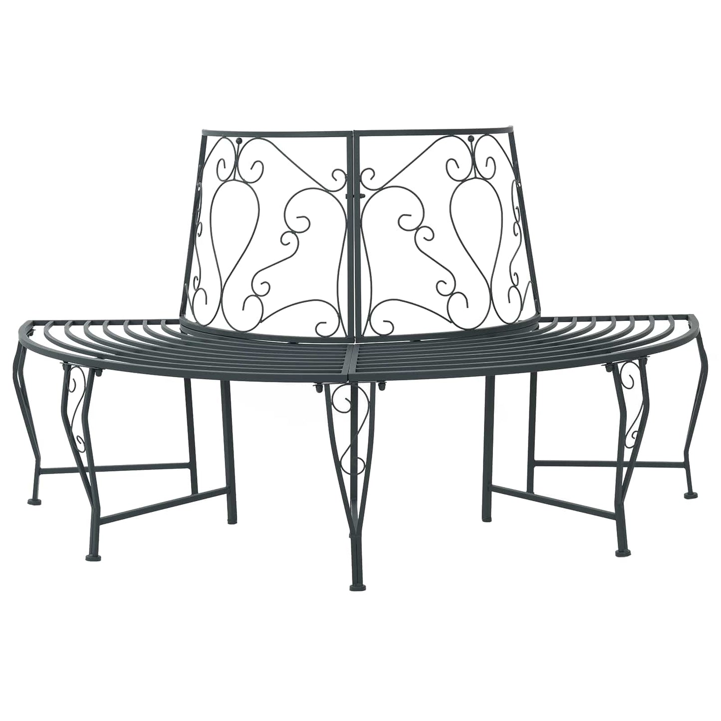 Tree Bench 4-Seater 160 x 80 x 89 cm Steel Silver Grey