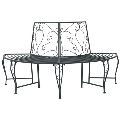 Tree Bench 4-Seater 160 x 80 x 89 cm Steel Silver Grey