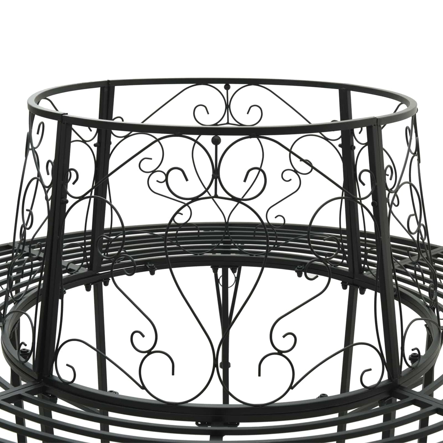 Tree Bench 8-Seater Ø 160 x 89 cm Steel Black Round