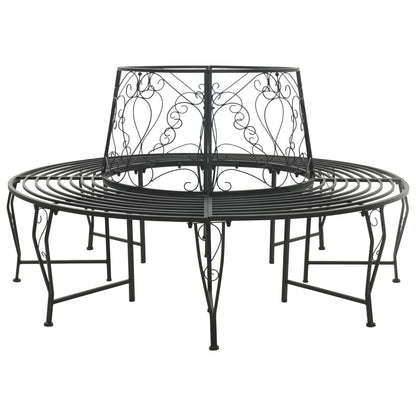 Tree Bench 8-Seater Ø 160 x 89 cm Steel Black Round