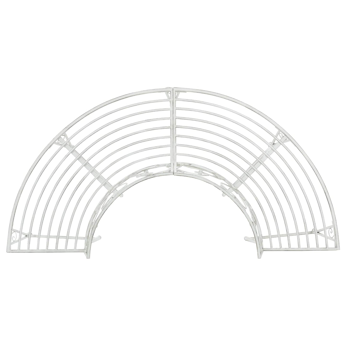 Tree Bench 4-Seater 160 x 80 x 89 cm Steel Antique White