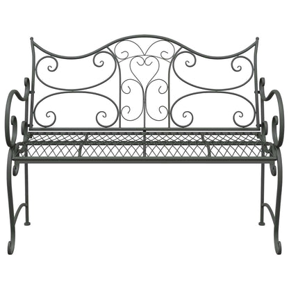 Garden Bench 2-Seater 114 x 56.5 x 90 cm Steel Silver Grey