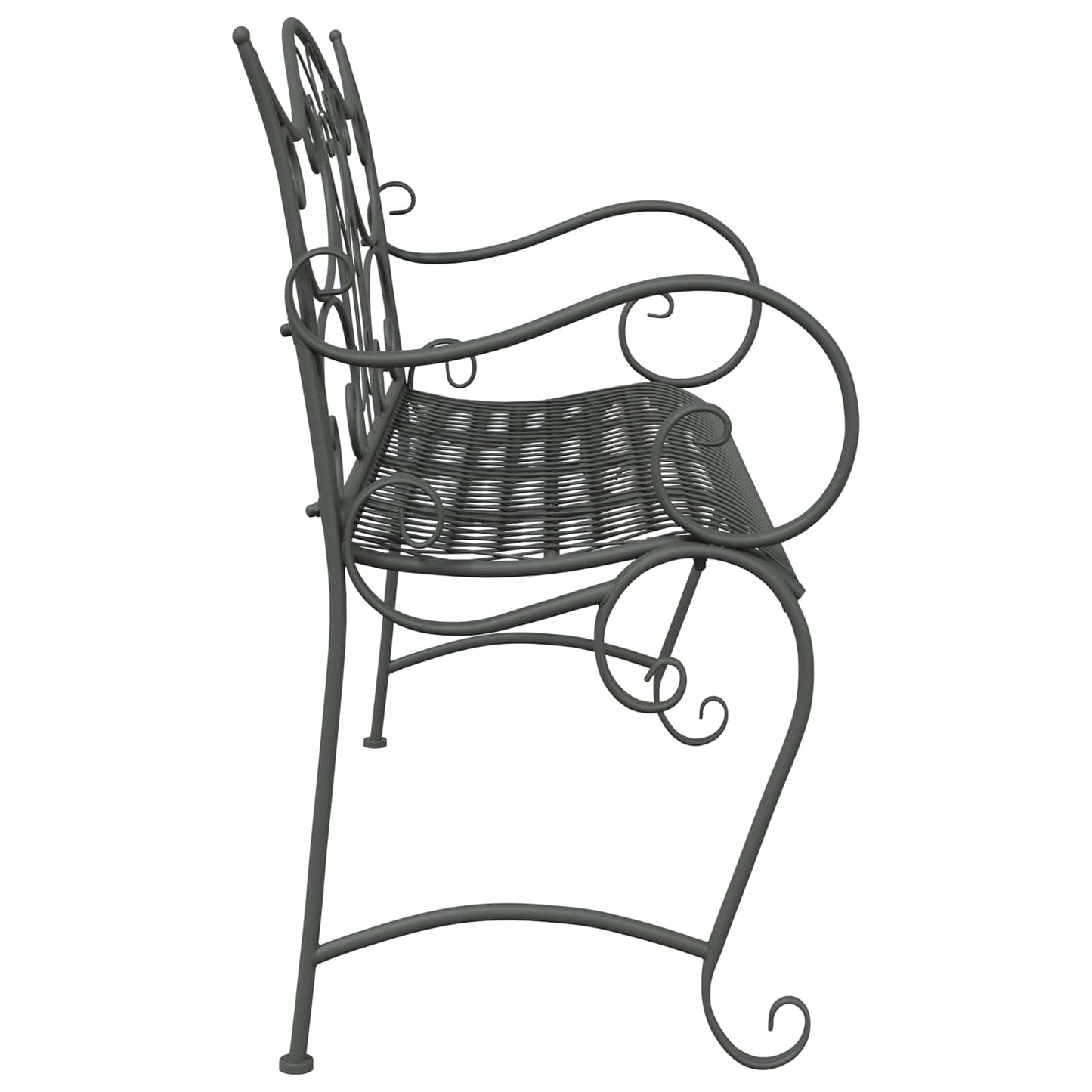 Garden Bench 2-Seater 114 x 56.5 x 90 cm Steel Silver Grey