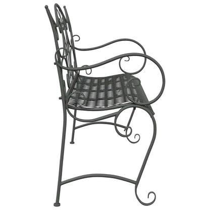 Garden Bench 2-Seater 114 x 56.5 x 90 cm Steel Silver Grey