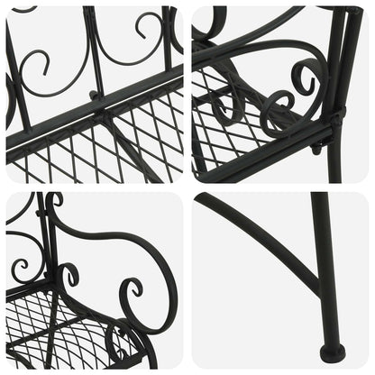 Garden Bench 2-Seater 114 x 56.5 x 90 cm Steel Black