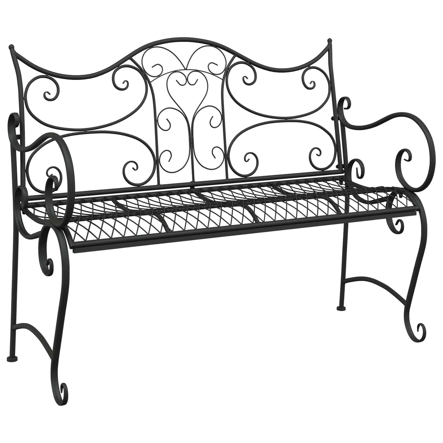 Garden Bench 2-Seater 114 x 56.5 x 90 cm Steel Black