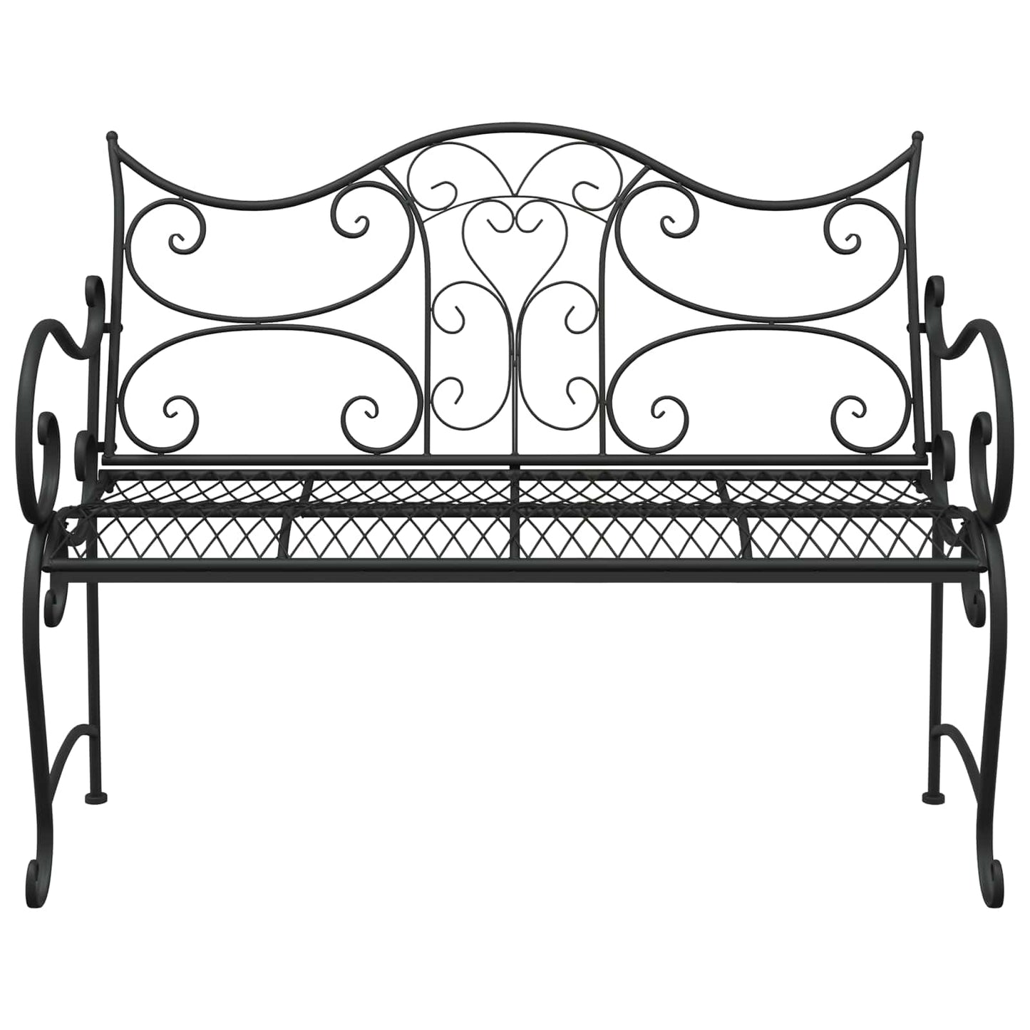 Garden Bench 2-Seater 114 x 56.5 x 90 cm Steel Black