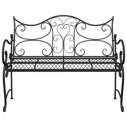 Garden Bench 2-Seater 114 x 56.5 x 90 cm Steel Black