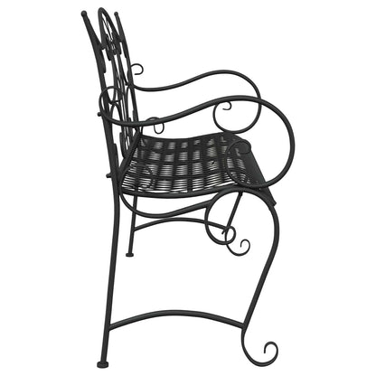 Garden Bench 2-Seater 114 x 56.5 x 90 cm Steel Black