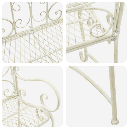Garden Bench 2-Seater 114 x 56.5 x 90 cm Steel Antique White