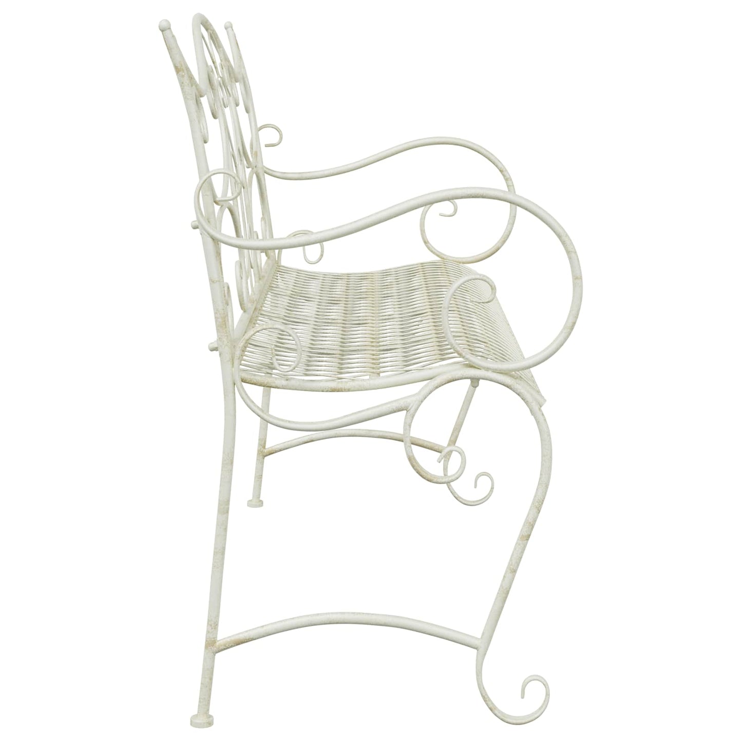 Garden Bench 2-Seater 114 x 56.5 x 90 cm Steel Antique White