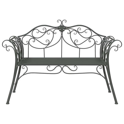 Garden Bench 2-Seater 130 x 47 x 90 cm Steel Silver Grey