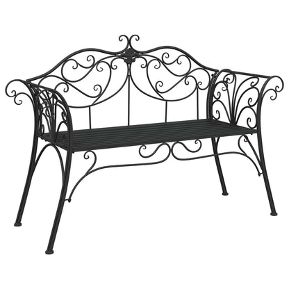 Garden Bench 2-Seater 130 x 47 x 90 cm Steel Black