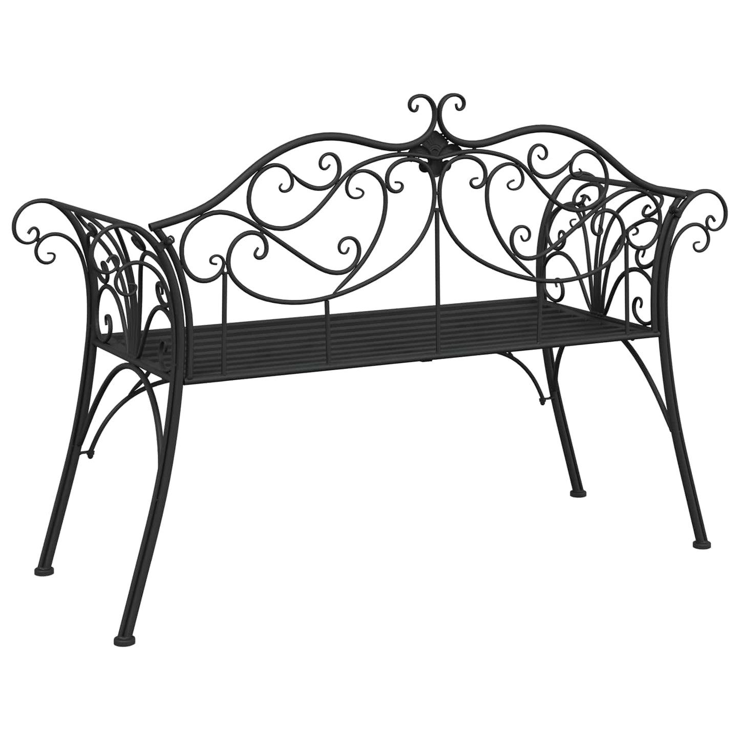 Garden Bench 2-Seater 130 x 47 x 90 cm Steel Black