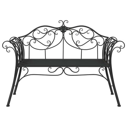 Garden Bench 2-Seater 130 x 47 x 90 cm Steel Black