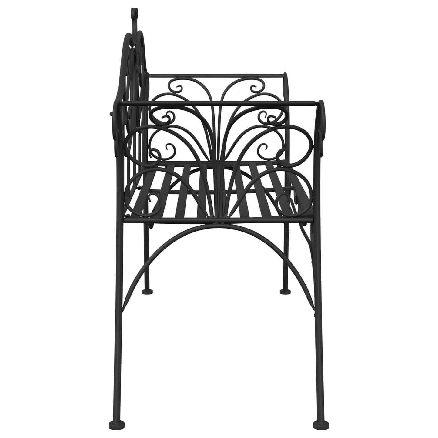 Garden Bench 2-Seater 130 x 47 x 90 cm Steel Black