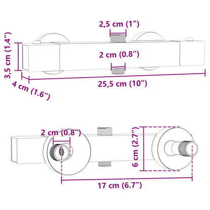 Thermostatic Shower Mixer Stainless Steel 201 25.5 x 7 x 6 cm