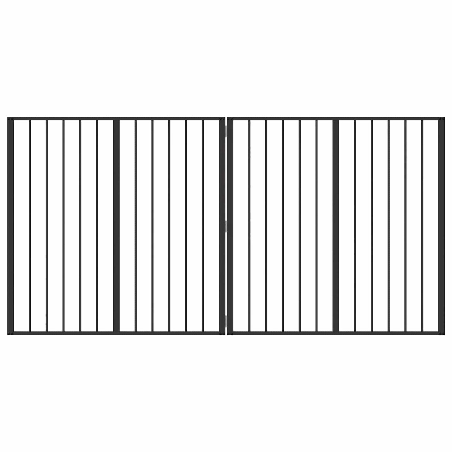 Dog Gate 2 Panels Black 100 x 100 cm Galvanised Steel