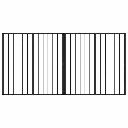 Dog Gate 2 Panels Black 100 x 100 cm Galvanised Steel